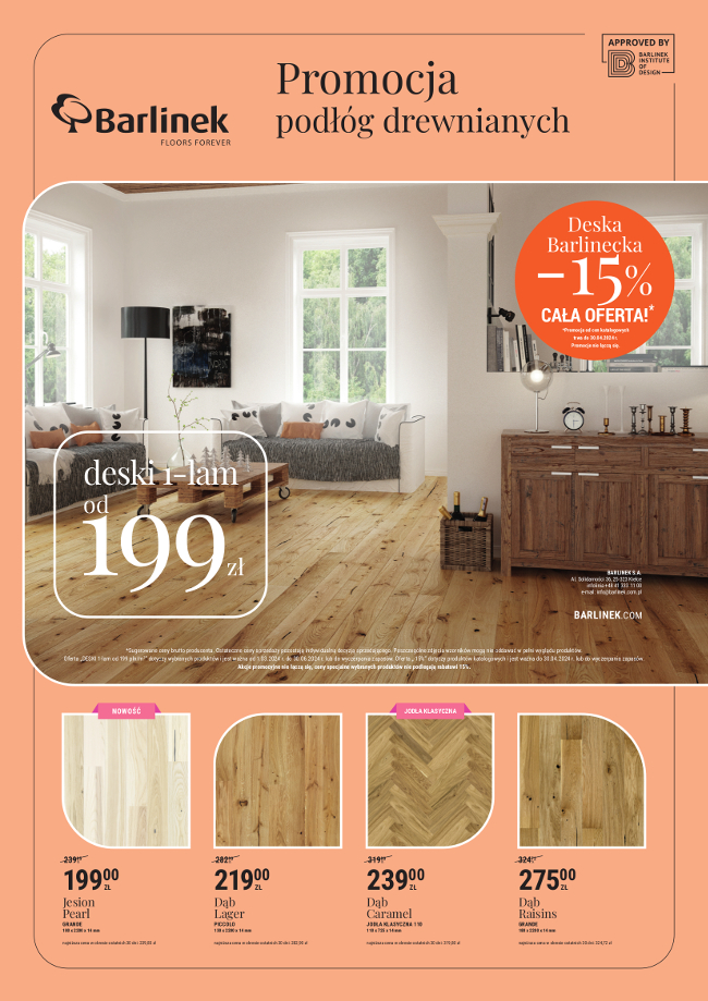 Podłogi drewniane - Deska Barlinecka -15% od ceny katalogowej.