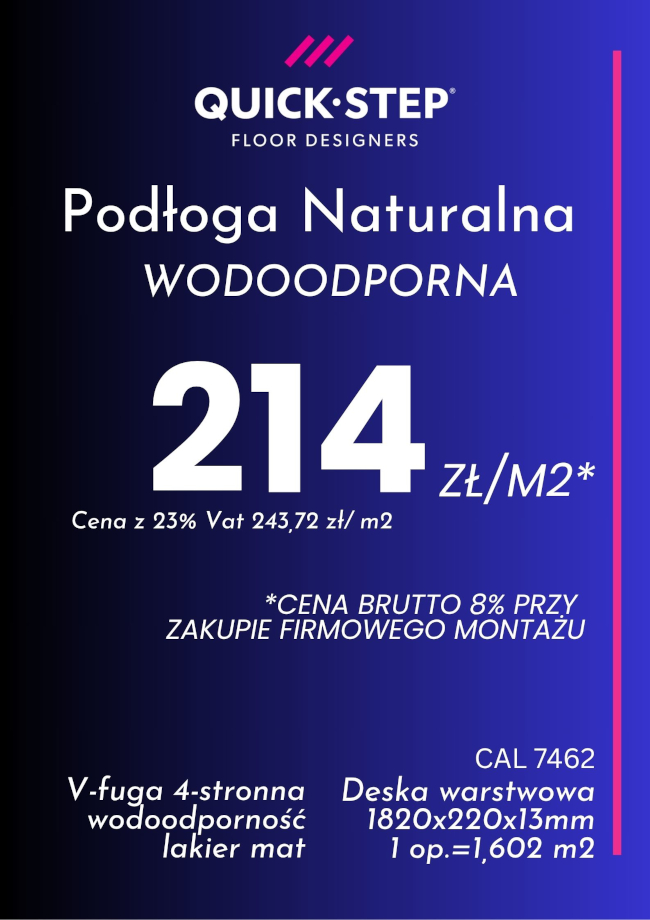 Promocja podłóg wodoodpornych Quick-Step